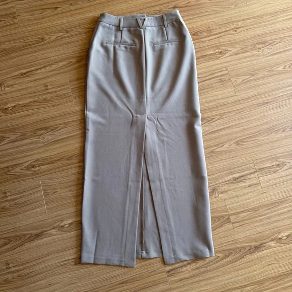 NA-KD Tailored Maxi Skirt Beige Size 34 - Picture 2 of 3